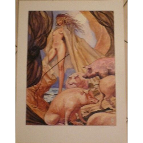Affiche / Poster - Manara - Femme Et Cochons N°/S 350ex - 50x70cm