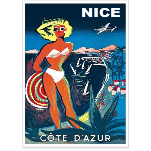 Affiche / Poster - Nice - Bikini - Air France - Auriol - 50x70cm