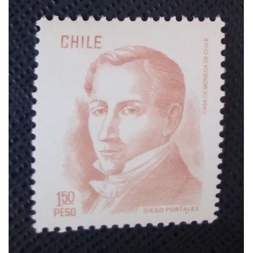Timbre Chili Yt 475 Diego Portales (1793-1837), Homme D'état Chilien 1976 ( 110806 )