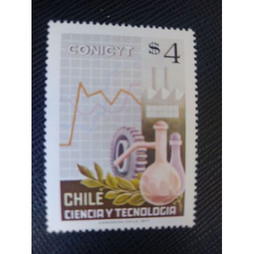 Timbre Chili Yt 488 Comité National De La Science Et De La Technologie 1977 ( 110806 )