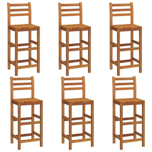 Vidaxl Tabourets De Bar 6 Pcs Bois Massif D'acacia