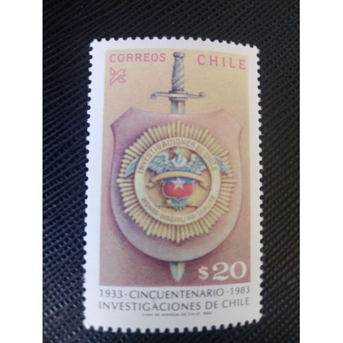 Timbre Chili Yt 626 50e Anniversaire De La National Crime Authority 1983 ( 110806 )
