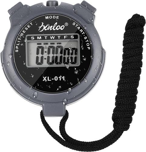 Chronomètre Simple Avec Grand Écran Et Chronomètre Numérique, Portable, Pour Le Sport - Noir