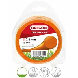 Oregon Fil de coupe 2,4mm 15m orange Ligne durable pour batterie ou tondeuse électrique 69-362-OR