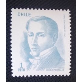 Timbre Chili Yt 461 Diego Portales (1793-1837), Homme D'état Chilien 1975 ( 110806 )