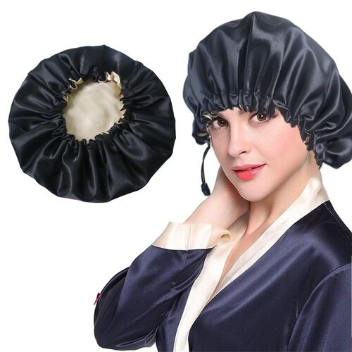 Bonnet De Douche ?pais Et ?tanche, Double Couche, R?glable, Pour Femmes, 1 Pi?ce 