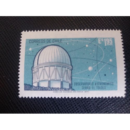 Timbre Chili Yt 374 Dôme De L'observatoire, Ciel Nocturne 1971 ( 110806 )