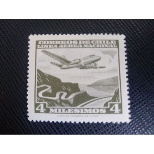Timbre Chili Yt Pa 194 Avion Au-Dessus De La Montagne 1960 ( 110806 )