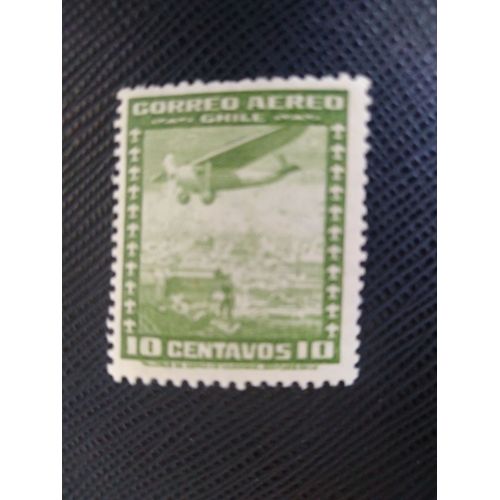 Timbre Chili Yt Pa 153 Avion De Ligne Au-Dessus De Santiago 1953 ( 110806 )