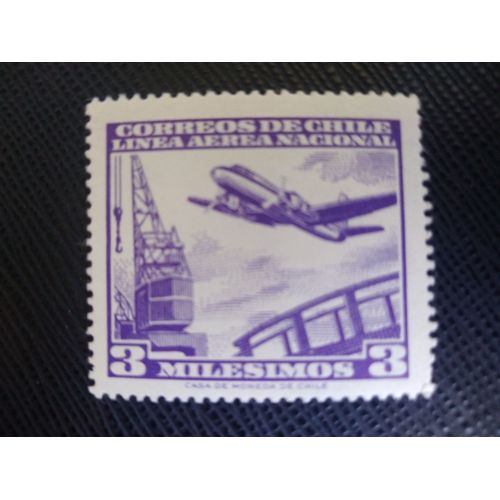 Timbre Chili Yt Pa 193 Avion Et Grue 1960 ( 110806 )