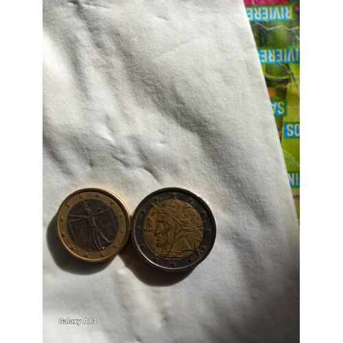 Vendre 1 Pièce 1 Euro Léonard De Vinci 2002 Et 1 Piece De 2 Euros Dante Alighieri R Monnaies 2002