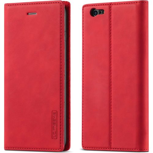 Coque Pour Iphone 7/Iphone 8/Iphone Se 2020/Iphone Se 2022 5g, Housse En Cuir Premium Pu Portefeuille Etui, [Fentes Pour Cartes] [Fermoir Magnetique] [Stand Fonction] Flip Coque - Rouge