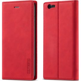 Coque pour iPhone 7/iPhone 8/iPhone SE 2020/iPhone SE 2022 5G, Housse en Cuir Premium PU Portefeuille Etui, [Fentes pour Cartes] [Fermoir Magnetique] [Stand Fonction] Flip Coque - Rouge