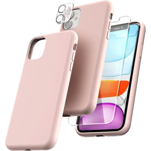 Coque Silicone Rose + Verre Trempe Et Protection Camera Arriere Pour Iphone 11 Little Boutik®