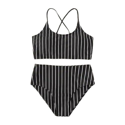 Maillot De Bain À Rayures Fendues, Sans Manches, Dos Nu, À La Mode, Pour Femmes Et Filles