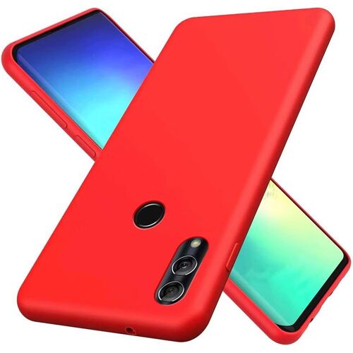 KALANKA-Compatible avec Huawei P Smart 2019/Honor 10 Lite Coque de Protection Silicone Liquide Très Mince Étui de Anti-Rayures Protection Étui pour Téléphone+1 Protecteur D'écran Gratuit - (Rouge)