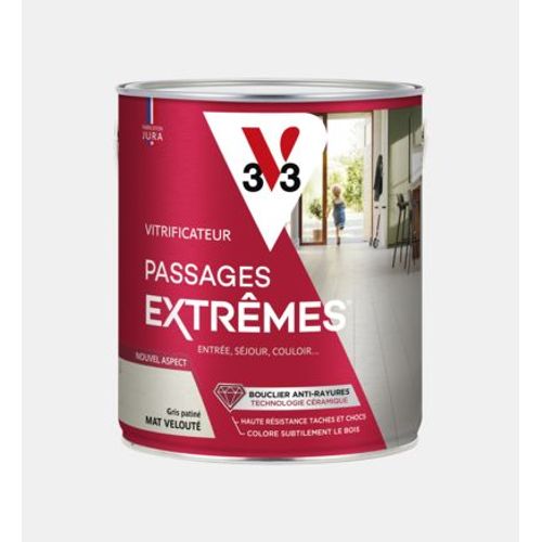 V33 - Vitrificateur passages extrÃªmesÂ® gris patinÃ© mat 2,5 L  - Gris
