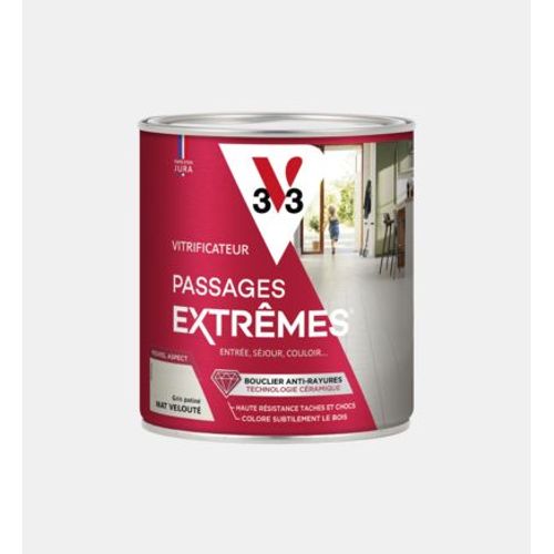 V33 - Vitrificateur passages extrÃªmesÂ® gris patinÃ© mat 0,75 L  - Gris