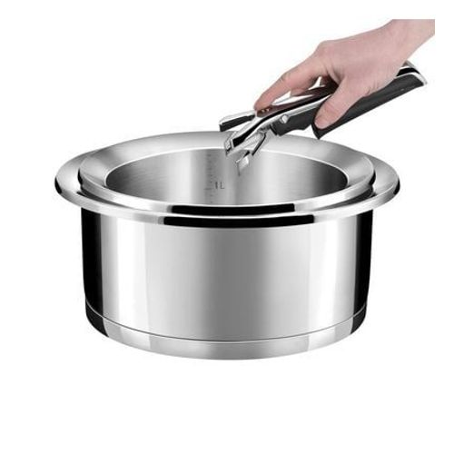 Ycône - Lot de 2 casseroles avec poignée amovible