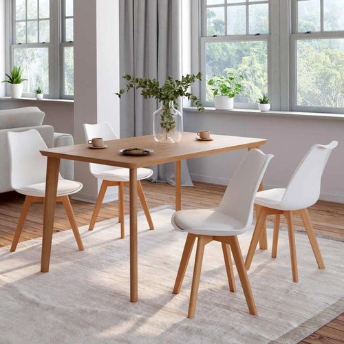 Lot De 4 Chaises Sara Blanches Pour Salle À Manger Design Scandinave - Idmarket