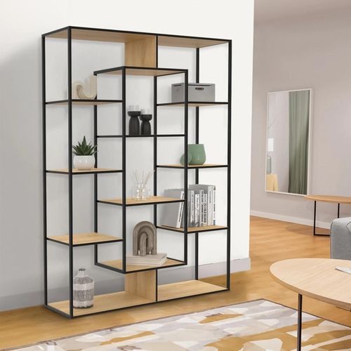 Etagère Bibliothèque Detroit Avec 11 Compartiments Design Industriel H.143 Cm
