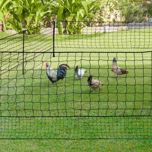 Kit Clôture Filet À Poules 50 M Avec Porte 15 Piquets Double Pointes
