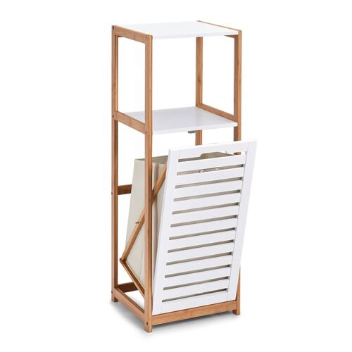 Zeller Present - Meuble rangement salle de bains bois bambou Zeller  - Blanc