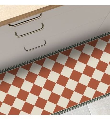 99deco - Tapis Vinyle - L 50xl120cm - Retro Brique - Rouge