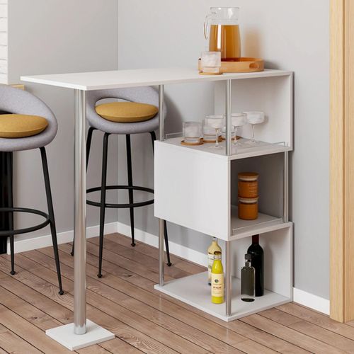 Table Haute De Bar Bistrot Karl 2 Personnes Blanc