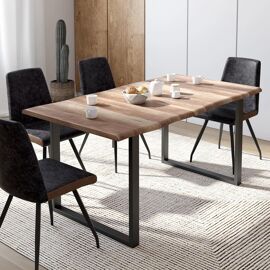Table À Manger Dakota 6 Personnes Pieds Forme En U Design Industriel 160 Cm