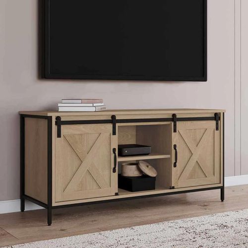 Meuble Tv 113 Cm 2 Portes Granges Coulissantes Quebec Design Industriel