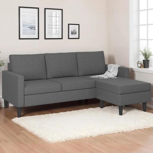 Canapé d'angle 3 places marius 200 cm réversible gris anthracite
