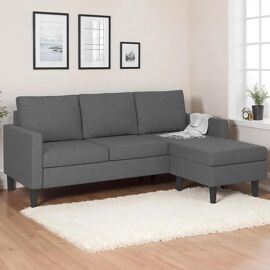 Canapé d'angle 3 places marius 200 cm réversible gris anthracite