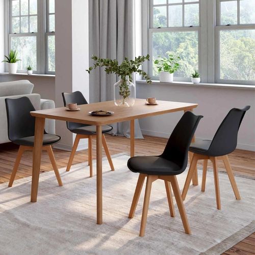 Lot De 4 Chaises Sara Noires Pour Salle À Manger - Idmarket