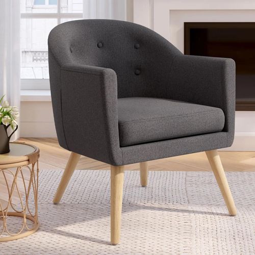 Idmarket Fauteuil Scandinave Olan Cabriolet En Tissu Gris Anthracite