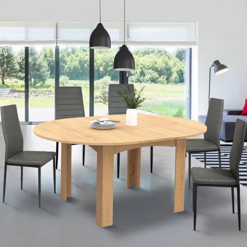 Table À Manger Bois Extensible Ronde Pour 4-8 Personnes