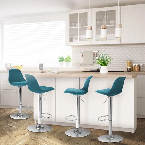 Lot De 4 Tabourets De Bar Karl Design Bleu Canard