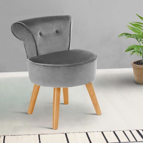 Fauteuil Crapaud En Velours Gris
