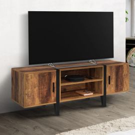 Meuble Tv 140 Cm Austria 2 Portes Pieds Épingle