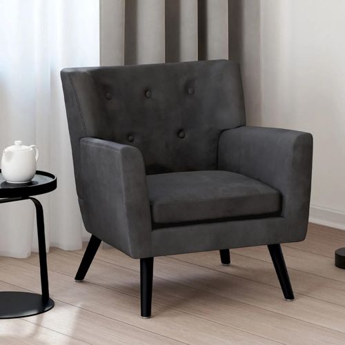 Idmarket Fauteuil Scandinave Anita En Velours Gris Anthracite