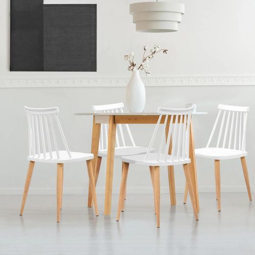 Lot De 4 Chaises Lily Blanches Pour Salle A Manger