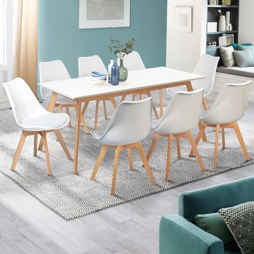 Table Scandinave Extensible Inga 160-200 Cm Blanche