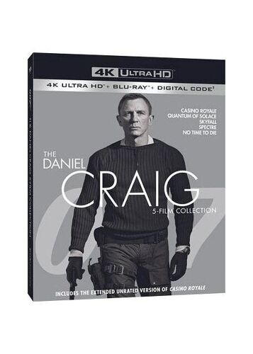 James Bond 007 - La Collection Daniel Craig : Casino Royale + Quantum Of Solace + Skyfall + Spectre + Mourir Peut Attendre - 4k Ultra Hd + Blu-Ray