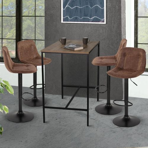 Lot De 4 Tabourets De Bar Denver Marron Vintage