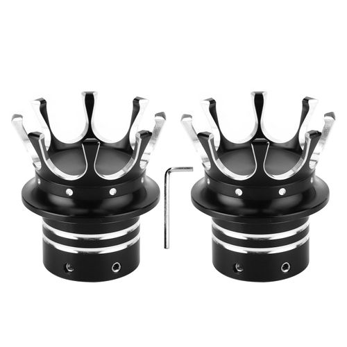 Le Capuchon D'essieu Avant Couvre Le Style Distinctif De La Couronne En Alliage D'aluminium Cnc Pour La Modification De Moto, Chrome Noir