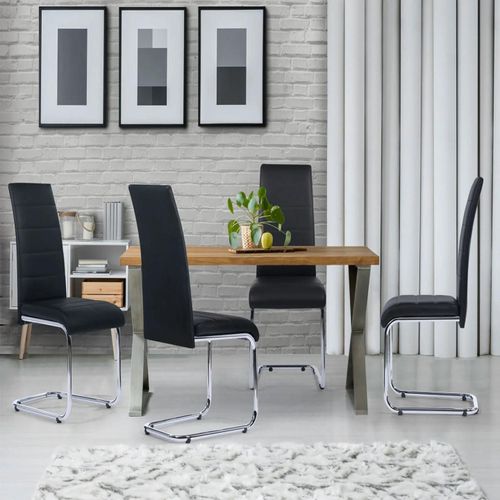 Lot De 4 Chaises Mia Noires Pour Salle À Manger