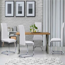 Lot De 4 Chaises Mia Blanches Pour Salle À Manger