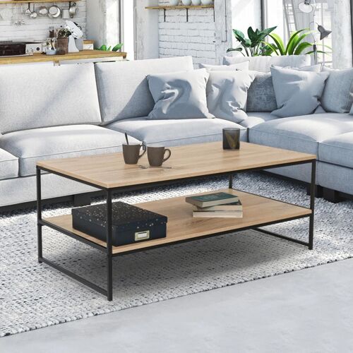 Table Basse Double Plateau 113 Cm Detroit Design Industriel