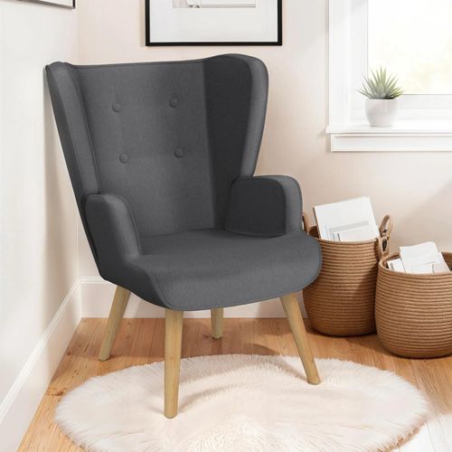 Idmarket Fauteuil Scandinave Sven Grand Confort En Tissu Gris Anthracite