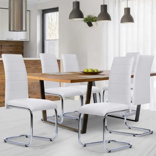Lot De 6 Chaises Mia Blanches Pour Salle À Manger